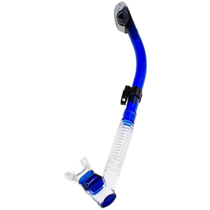 Трубка для дайвинга Marlin Dry Lux blue/clear прямая гофра 884278766 - фото 32251