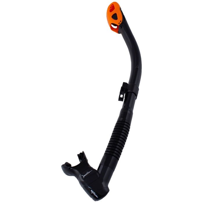 Трубка для дайвинга Marlin Dry Lux black/orange прямая гофра 528893206 - фото 32252